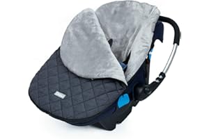 Orzbow Universelle Couverture Sièges Auto Bébé, Cosy Bébé Chancelière pour Poussette, Chaud Peluche Courte Sac De Couchage Enfant, Imperméable Coupe-Vent (Gris foncé)