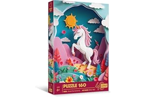 Trefl - Puzzle z Efektem 3D, Jednorożec - 160 Elementów - 40-lecie Trefl, Kolorowe Puzzle ze Zwierzętami, dla Dzieci od 6 lat