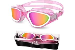 HotSrace Occhialini da Nuoto Polarizzati,Occhialini Piscina Protezione UV Impermeabile Anti-Nebbia Comfort Fit per Uomo Donna Unisex Adulto Adolescenti