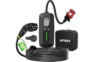AFYEEV Kabel ładujący typu 2 11 kW, 3-fazowy, 7 m, 6-16 A, przenośna stacja ładująca Wallbox z wtyczką CEE, regulowana moc ładowania EV ładowarka do IEC 62196-2