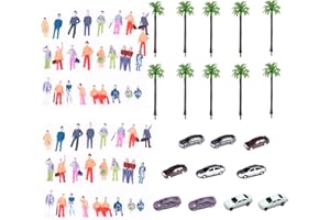 RtottiM 50 Pièces Modèle de Figurines de Personnes Couleur Modèle Personnage Miniature échelle 1:75 Plastique Petit Personnes Assises et Debout pour Scènes Miniatures