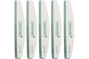 DERSHARA Lima De uñas Profesional Gel Acrílico Limas uñas 150/180 grit Bloque de pulido Doble cara papel de lija esmerilado Pulido Manicura - 15 Piezas (150/180)