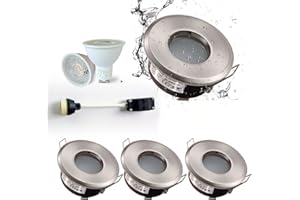 4XSweier Spot LED Encastré étanche IP65, 5W 6000K blanc froid pour salle de bain et cuisine (incl. Douille GU10) Spot Encastrable LED,Non-dimmable