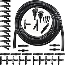 Tubo Lavavetri Auto 5 Metri Con 15 Connettori - Gomma Nera ID4mm OD7mm, Per Parabrezza E Irrigazione - Foto 8