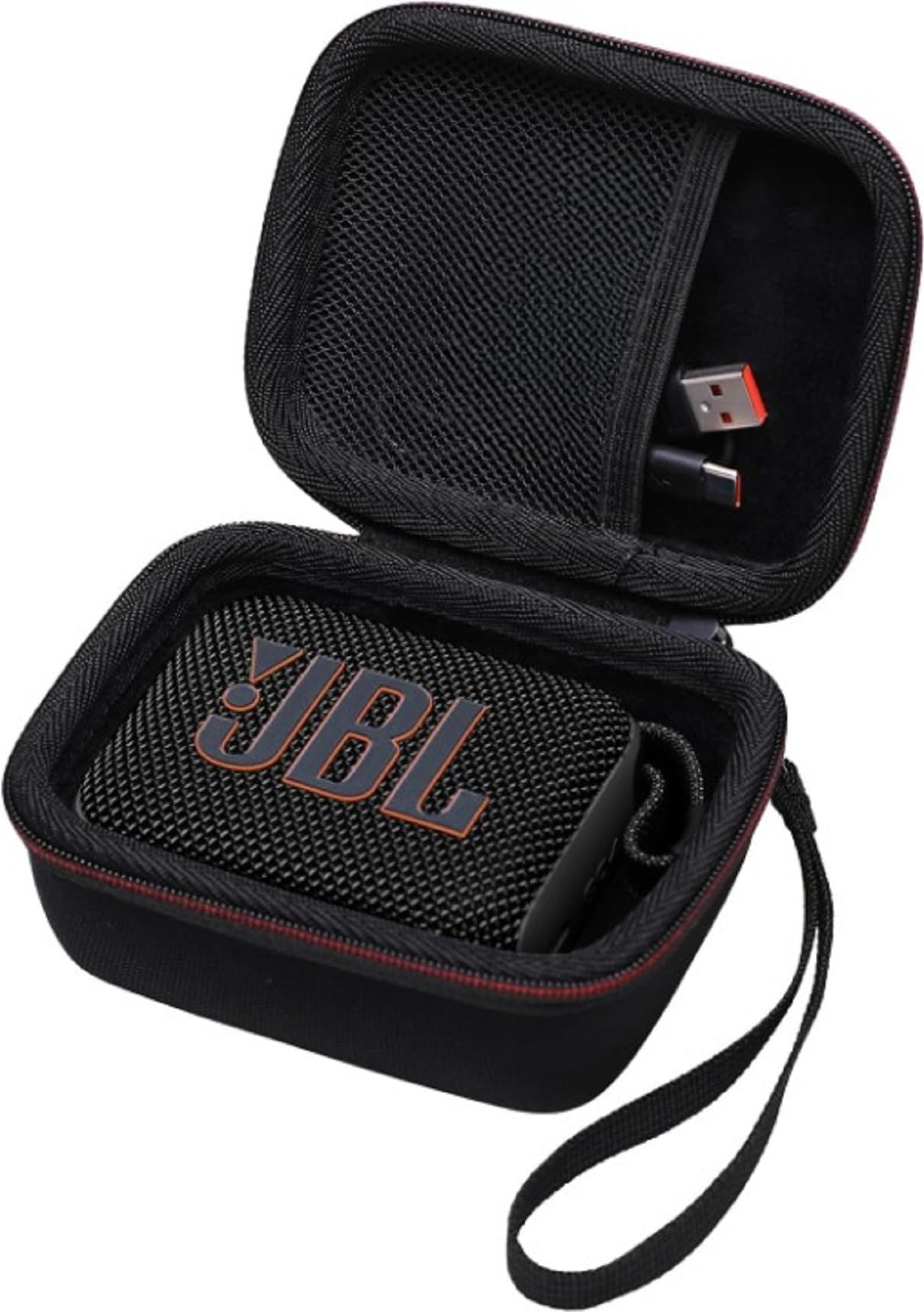 M.G.R.J® Waterproof and Dustproof Carrying Case Cover Compatible for JBL Go 4 Wireless Ultra Portable Bluetooth Speaker (Hard|EVA|Black) (Speaker is not Included)
