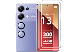 Fitudoos para Xiaomi Redmi Note 13 Pro 4G/Poco M6 Pro 4G Cristal Templado Protector de Pantalla[2 Piezas]+Protector de Lente de Cámara[2 Piezas], [9H Dureza] [Resistente a Arañazos].