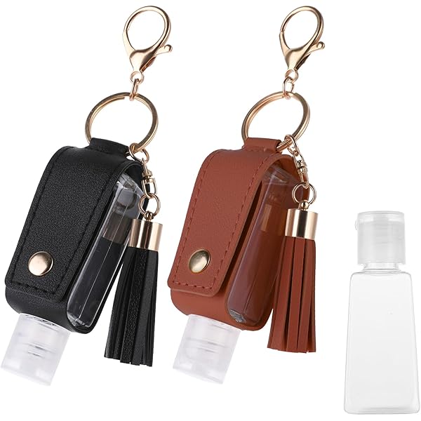 30 Ml Reiseflasche Mit Lederhalter – Kleine Plastikflasche Für Desinfektionsmittel, Öle & Cremes, Mit Karabiner