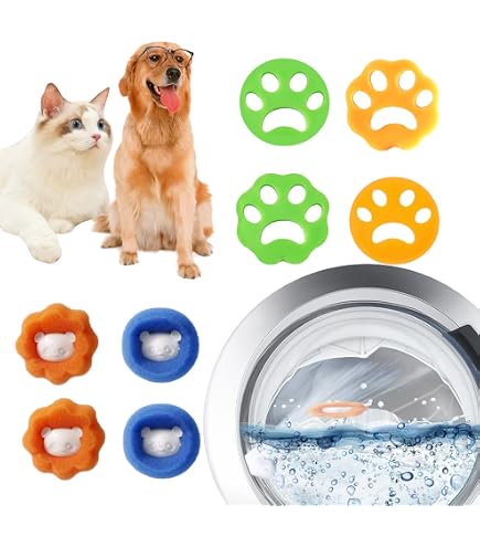 Éponges Anti-poils Pour Machine à Laver – Lot De 12 (6 Claires/6 Foncées) – Mousse Polyuréthane 7x7x2,5 Cm – Capture Poils Chiens, Chats – Réutilisables