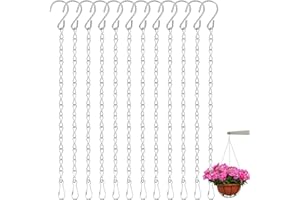 EXIN DECHEN 12 Pièces Chaine Suspension Chaîne de Panier 25cm Chainette Metal, Chaîne de Suspension, Chaîne de Pot Fleur, Chaîne de Panier Suspendu, Chaîne en Métal pour Oiseaux, Lanternes, Billboard