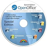 Open Office Spezial-Edition für Windows 11-10-8-7-Vista-XP | PC-Software mit 15.000 Vorlagen, 1.000 Schriften und PDF Handbuc
