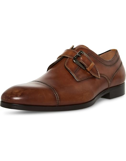 Size 10.5 - Steve Madden Men\'s Covet Monk-Strap Loafer Cognac Leather Steve Madden Men main image 3