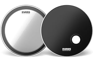 Evans EMAD2 System Bass Drum Pack - 18", 2-Ply Construction, Customize Bass Drum Sound, Foam/Damping Rings, Includes 1 Drum Head & 2 Rings