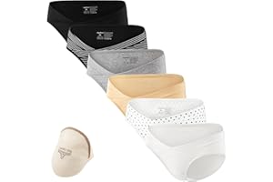 HBselect 6 Pack Womens Maternity Knickers Cotton Pregnancy Panties Under Bump Maternity Underwear