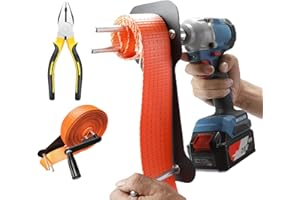 Fistihon Ratchet Strap Winder for Drill, with 6" Linesman Pliers, Up to 4" Wide, Portable Assembly, with Storage Bag, Metal Material for Use in Trailers Trucks Warehouses Docks Vans