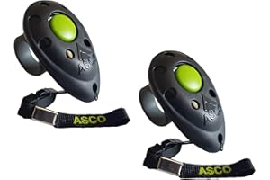 ASCO 2 clickers, clicker de Dedo para Entrenamiento, clicker Profesional para Perros Gatos Caballos, adiestramiento de Perros con clicker, Negro AC01F2X