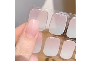 DANNI & TONI 28Pcs Vernis Autocollant Ongle Gel UV Strips,Gel Nail Stickers,Nail Art Auto-Adhésif Ongle,Adesivi per unghie in gel