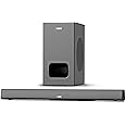 VW Sonic Bar | 120W Soundbar | 2.1 Channel Home Theatre | 5.25” Wired Subwoofer | Multiple Connectivity & Sleek Design (Black)