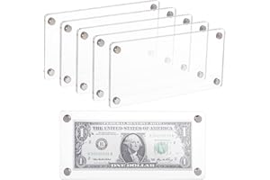 CHGCRAFT 6 Ensembles Cadre de Billet d'un Dollar Transparent Cadre de Monnaie Acrylique Affichage Cadre de Collection de Billet d'un Dollar Transparent pour Monnaie de Billet Ordinaire