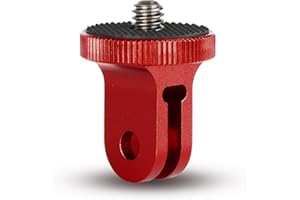 HSU Adaptador de 1/4"-20 para Soportes GoPro, Accesorios Estándar de Aluminio para Insta360 X4 X3 X2 Cámaras de Acción (1 PCS, Rojo)