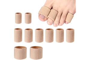 ILLUVA 10 Stück Silikon Zehenschutz Toe Cushion Tube Schlauchbandage Soft Gel Fingerschutz Zehenkappen Pad für Corns Remover, Callus Kissen, Bunion, Schwielen, 3 Größe
