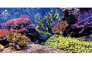 MIRRORANG 76x46cm Durevole Vinile Acquario Decorazione Sfondo Corallo Pesce Tropicale Subacqueo Acquario Poster Sfondo