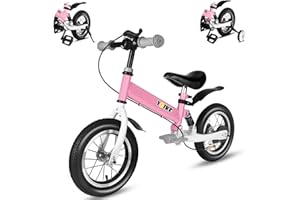 YBIKE Laufrad 2 in1, kinderfahrrad Mit Pedalen, Stoßdämpfern, Schutzblechen,12 14 Zoll laufräder Geeignet für Kinder Von 1-7 Jahren 4 Farben Ausbildungsfahrzeuge