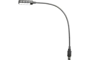 Unbekannt Stands SLED1ULTRAUSB Adam Hall SLED 1 Ultra USB Schwanenhalsleuchte mit 4 COB LEDs schwarz, Weißes Licht, 1 Schwanenhals