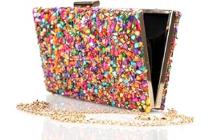 LA MONSITA Sac portefeuille de fête multicolore avec chaîne, multicolore, De mano, Moderne