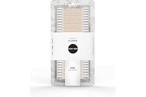 CANDORE - 500 patyczków higienicznych w blistrze, 100% bawełna, ultra miękkie, z biodegradowalnymi patyczkami bambusowymi, 100% naturalne