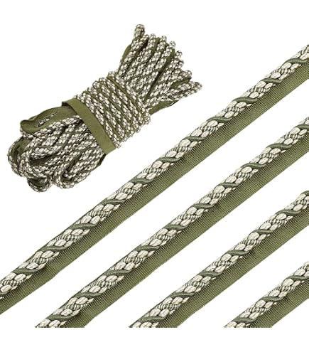 Cotone del cavo della corda Trim piatto Crema BRT38-8 mm di larghezza Appx 10 metri