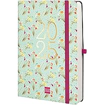 Agenda Spirale Finocam 2025 - 1 Jour Par Page, Format A5, Couverture Rigide Avec Élastique