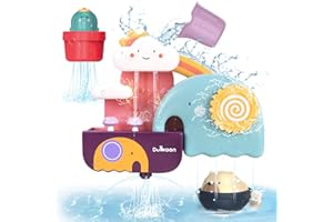 GILOBABY Zestaw zabawek do kąpieli dla niemowląt, zabawka do wanny z filiżanką, niedźwiedź i kaktus, zabawka wodna, prezent dla dzieci od 2 lat