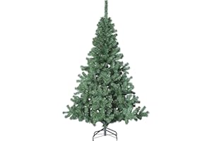 TIENDA EURASIA® Árbol de Navidad - Árboles de Navidad Artificiales - Soporte de Pie Metálico - Medidas 90-210 cm - Colores Verde y Blanco - Fácil Montaje - Embalaje en Caja (Verde, 180CM)