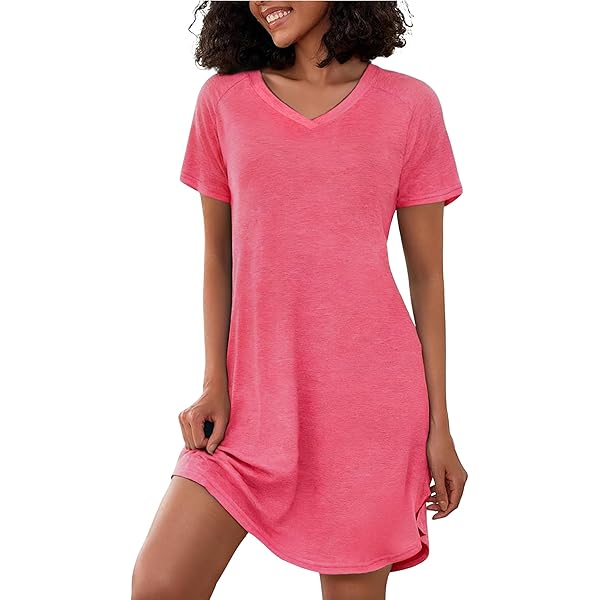 Dames nachthemd Lunatex 224149 100% katoen korte mouw maat M t/m XL - De Arend Groothandel in