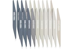 Honoson 20 Palos de Lijado para Modelos de Plástico Varillas de Pulido Herramientas Surtidas para Lijar Metal Madera Accesorios para Manualidades (Clasificación de Grano Alto, Forma de Doble Ángulo)