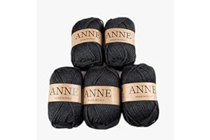 BORGO DE' PAZZI FIRENZE 5 gomitoli da 50 grammi filato 50% lana vergine 50% acrilico prodotto in Italia (antracite 305)