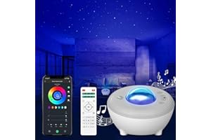 YunLone Aurora Starry Light Projector Smart Galaxy Star Music Planetarium Projector Night Light Starlight Projector with Remote/Voice Control, Bluetooth Music, Sound Machine for Kids and Adult-Gray