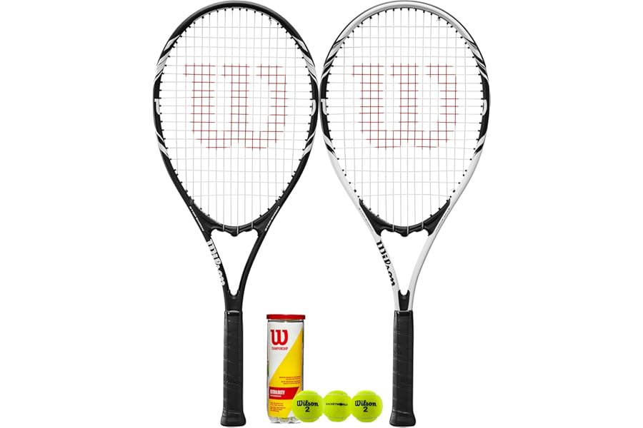 2 x Wilson Tour Tennis Rackets + 3 Tennis Balls RRP £110