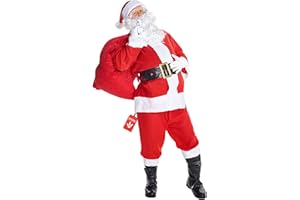Morph Santa Costume Adult, Red Santa Claus Costume Adult, Mens Santa Outfit Suit