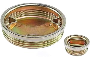 SENRISE Lot de 2 bouchons de bonde de tambour de 5,1 cm et 1,9 cm en acier galvanisé anti-fuite pour baril de 200 L