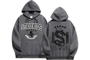 Silver Basic Women's Stray Kids 5 Star Hoodie Teen Girls Kpop 2023 New Album Merch Fashion Sweatshirt with Dragon Prints