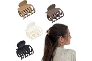IOSPKKIO® 4 Stück Haarspangen mit zweireihigen Zähnen, kleine Klauenklammern für dünnes Haar, matt, rutschfest, Kurzhaar-Accessoires für Frauen und Mädchen