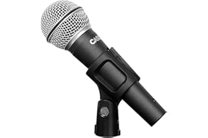 Cascha Stage Dynamic Microphone Set I Stage Microphone with On/Off Switch - Includes 3 m XLR Cable & Microphone Clamp I Ideal for Concert & Show - Live Vocal & Party Karaoke I Vocal Microphone Black