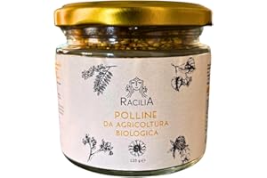 RACILIA Polline da Agricoltura Biologica - 100% Siciliano, Ricco di Vitamine, Minerali e Antiossidanti - Eco-Friendly, No Pesticidi (120)