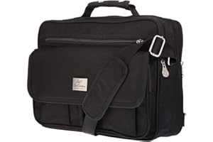 Christian Wippermann Arbeitstasche Herren Nylon - Große Umhängetasche M-L-XL Laptoptasche - Wasser- & Reißfest, 17 Zoll Laptop, Verstellbarer Schultergurt bis 150 cm, Ideal für Büro/Baustelle
