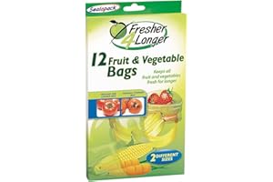 Sealapack Fresh For longer Fruit & Veg Bags 12 Pk, Green