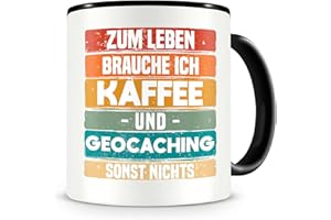 ‎SAMUNSHI Samunshi® Geocaching Tasse mit Spruch Kaffee und Geocaching Geschenk für Geocaching Fans Kaffeetasse groß Lustige Tassen zum Geburtstag schwarz 300