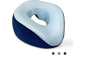 SeiriHelper Massagekissen Kopfloch, Ergonomisches Gesichtskissen mit abnehmbarem Bezug, Massage Kopfstütze für Bett (Marine)