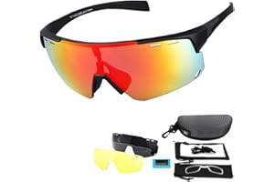 V VILISUN Occhiali Sportivi Polarizzati Protezione UV400 Con 4 Lenti Intercambiabili Occhiali Da Ciclismo Donna Uomo Per Sport All'aria Aperta Corsa Pesca Golf