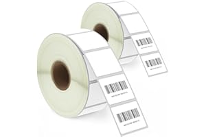 BETCKEY - 32mm x 25mm(1,25 in x 1 in) Perforées Étiquettes Thermiques pour Code-Barres et Adresse Compatible avec les imprimantes Zebra et autres [2 Rouleaux/2760 Étiquettes]